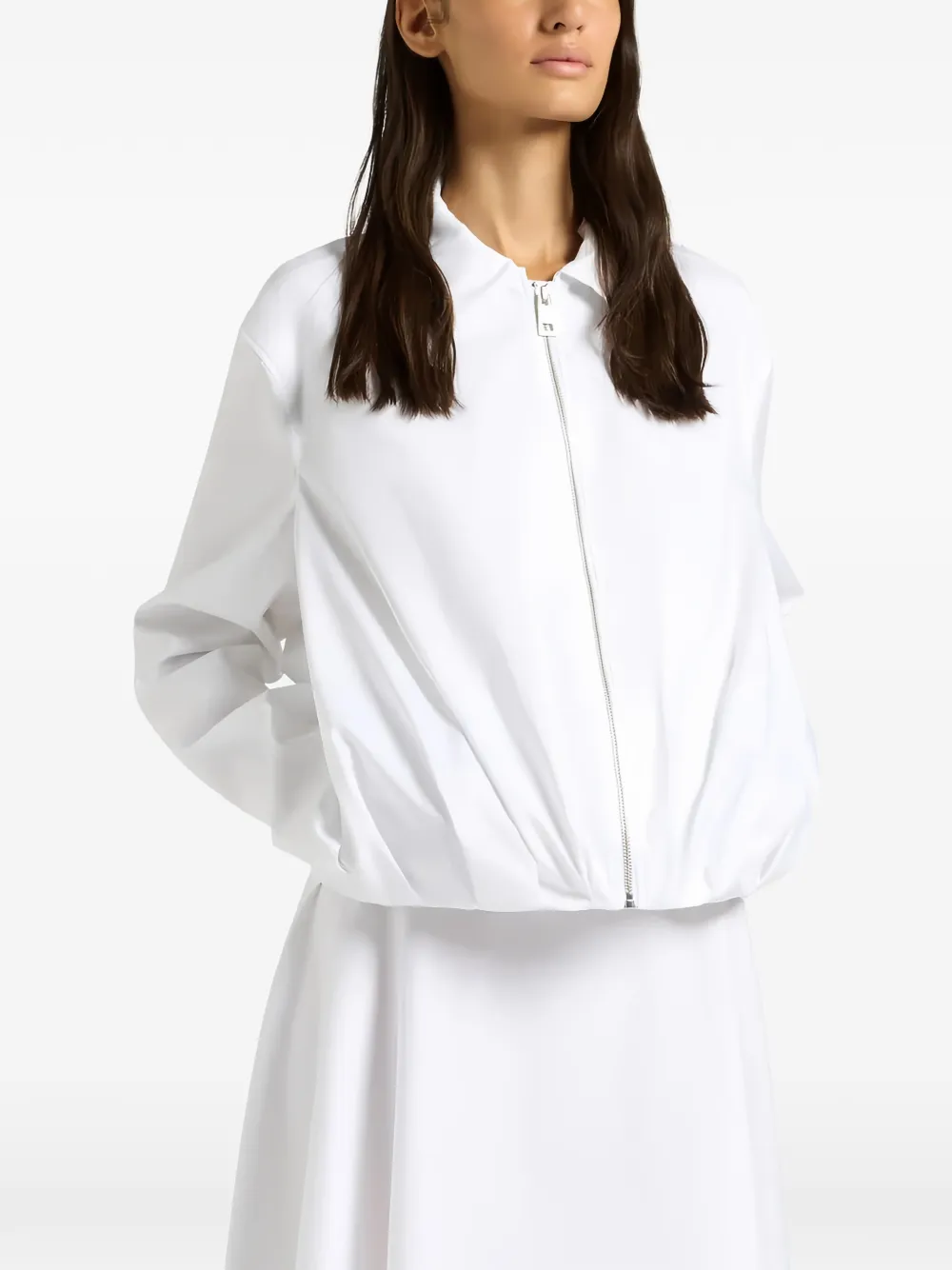 Liviana Conti pleated zip-up jacket - Bianco