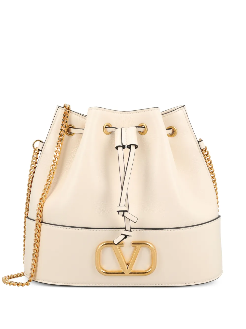 Valentino Garavani mini VLogo leather bucket bag - Toni neutri