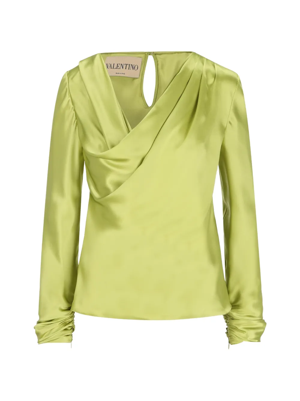 Valentino Garavani draped long-sleeve top - Verde
