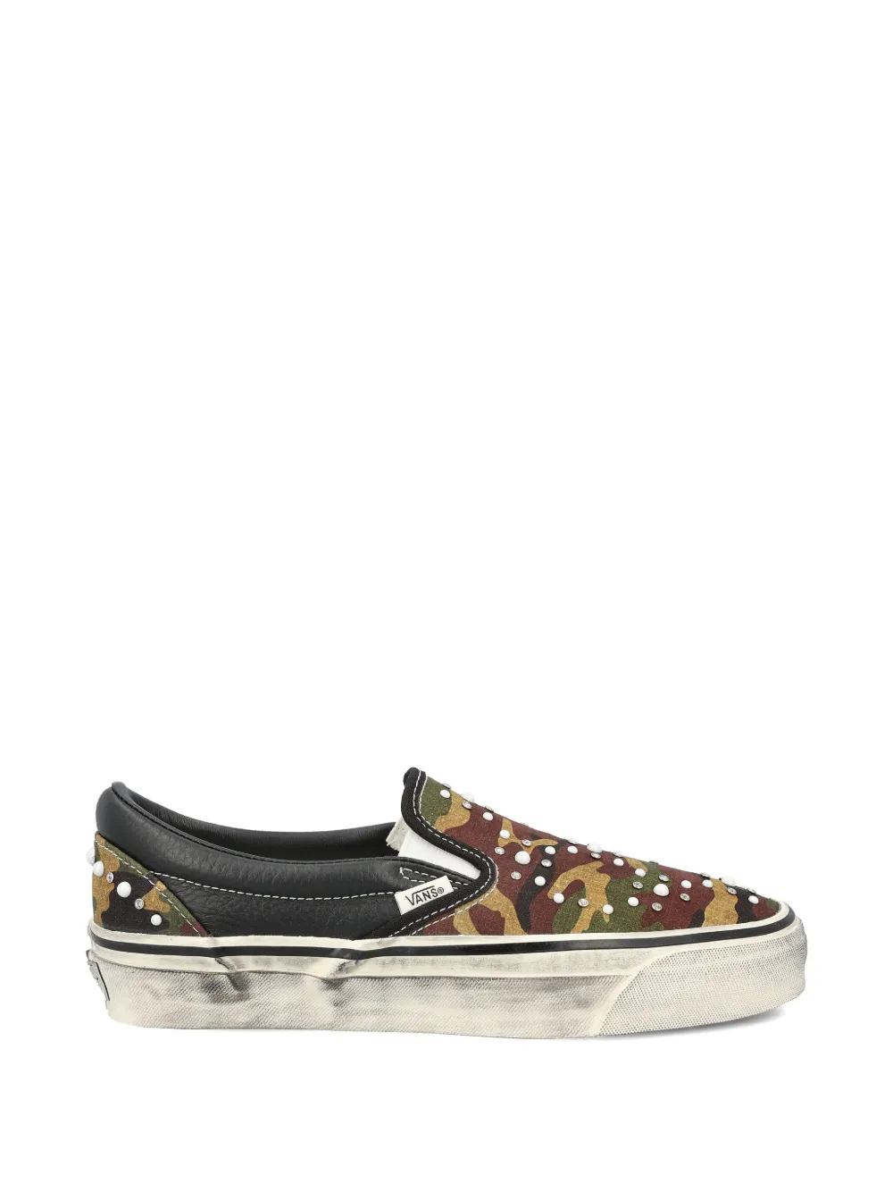 Vans Premium Classic sneakers met camouflage-patroon en studs Groen