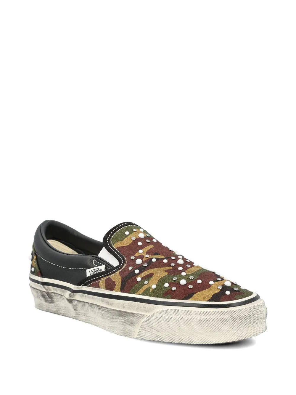 Vans Premium Classic sneakers met camouflage-patroon en studs Groen