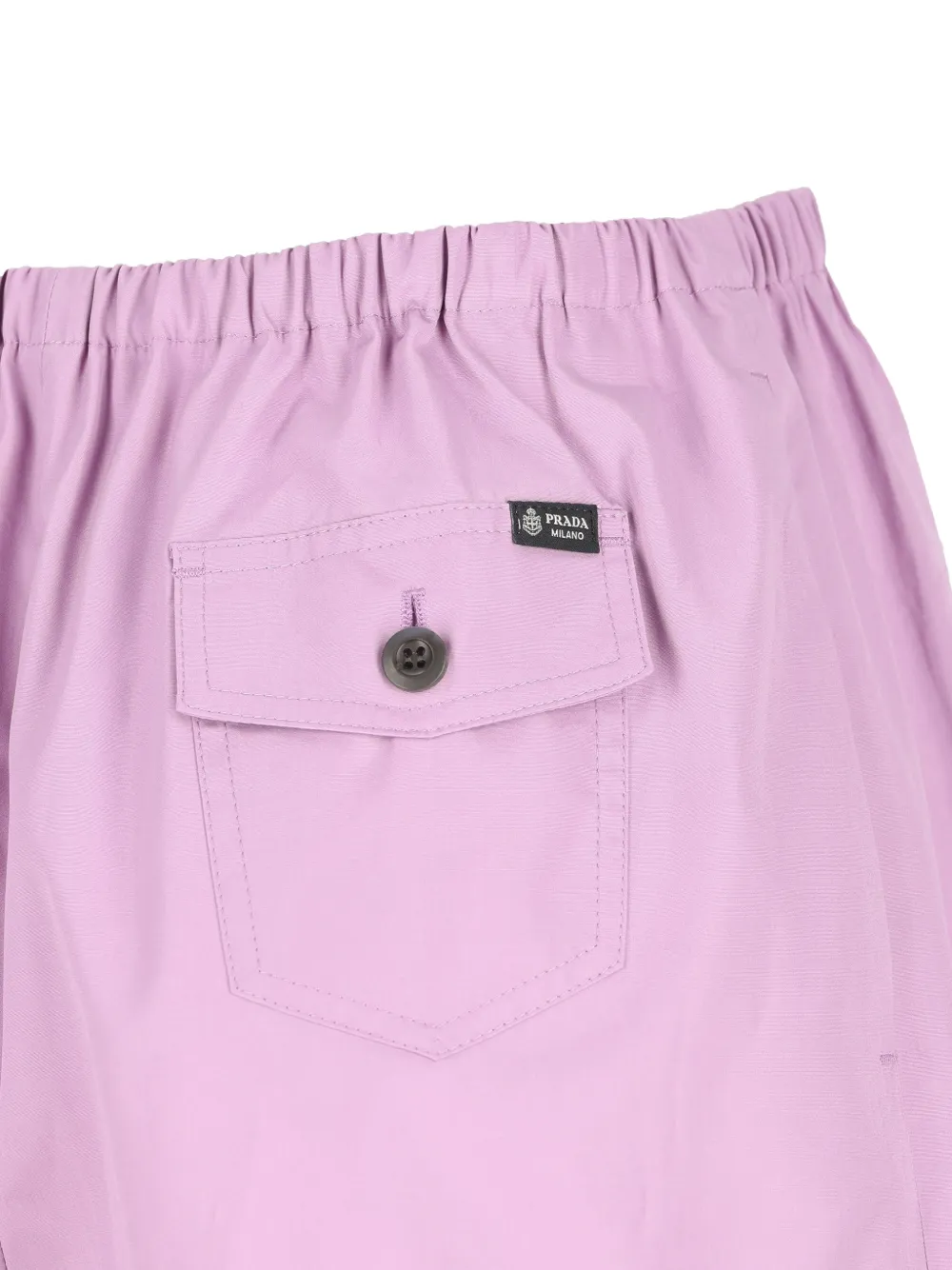 Prada Shorts met logopatch en knopen Paars
