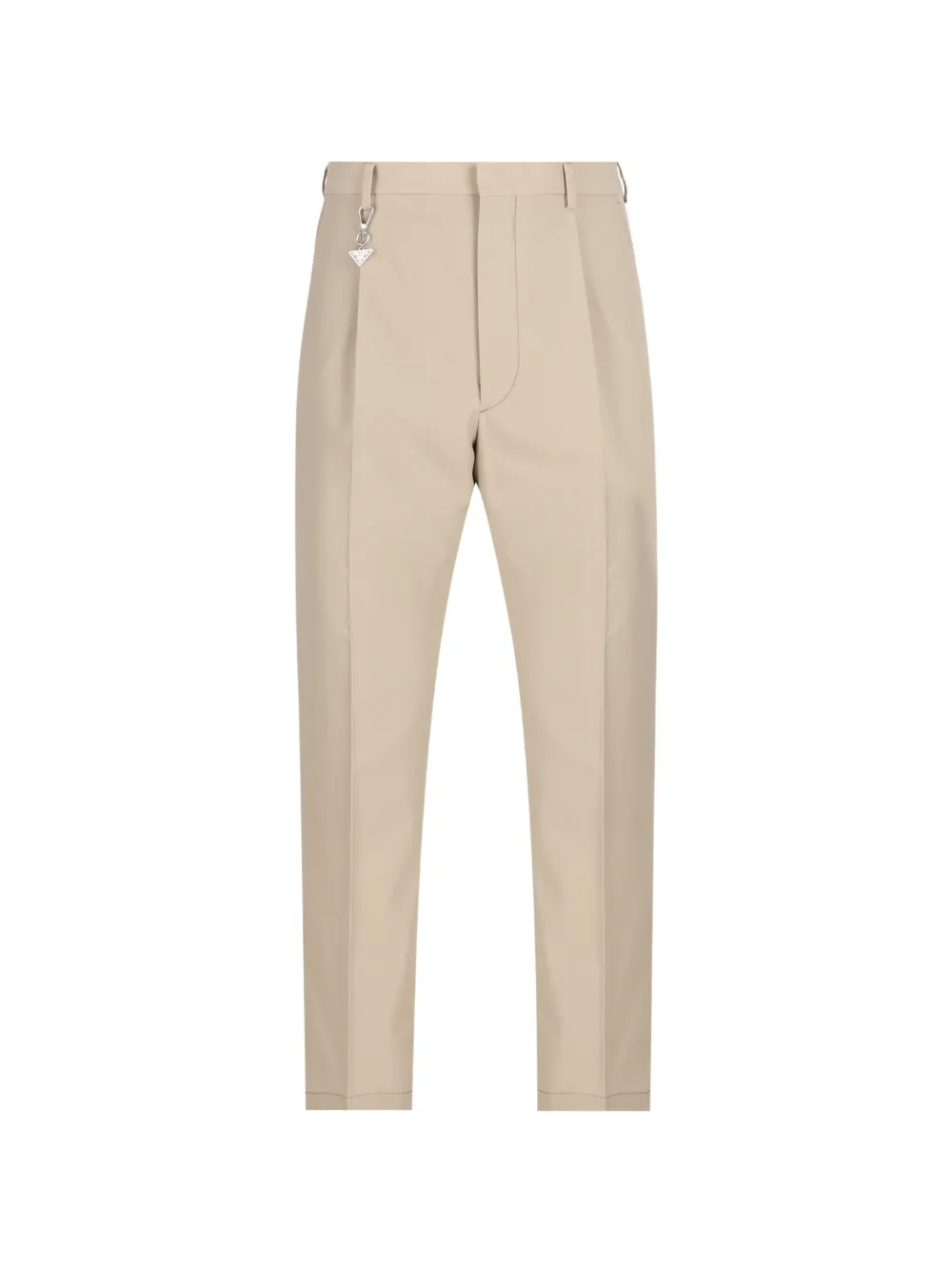 Prada triangle-charm trousers - Nude