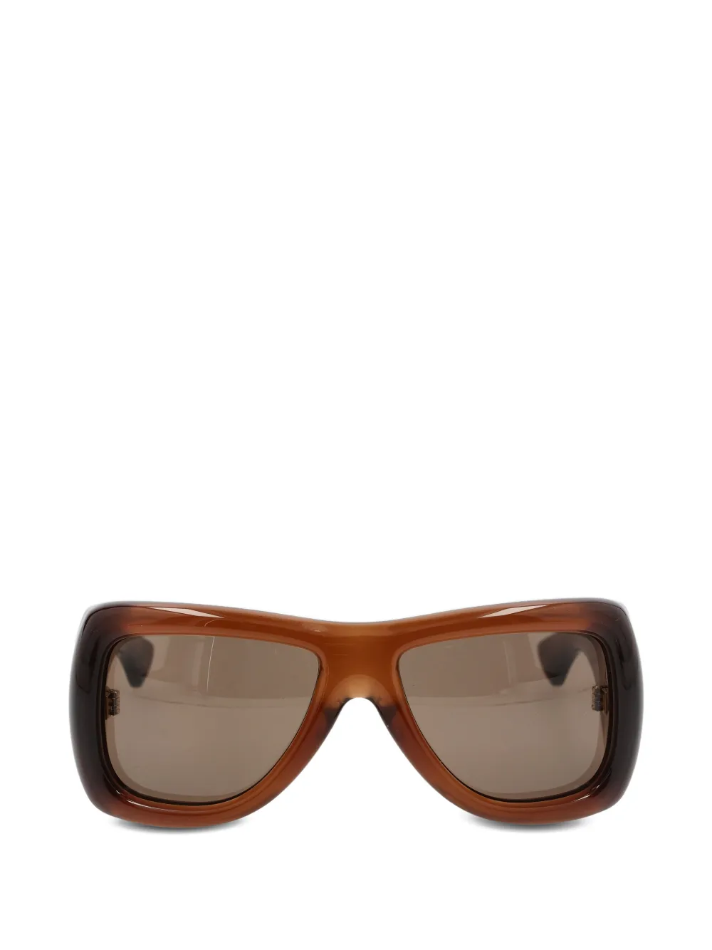 Saint Laurent rectangle-frame sunglasses - Braun