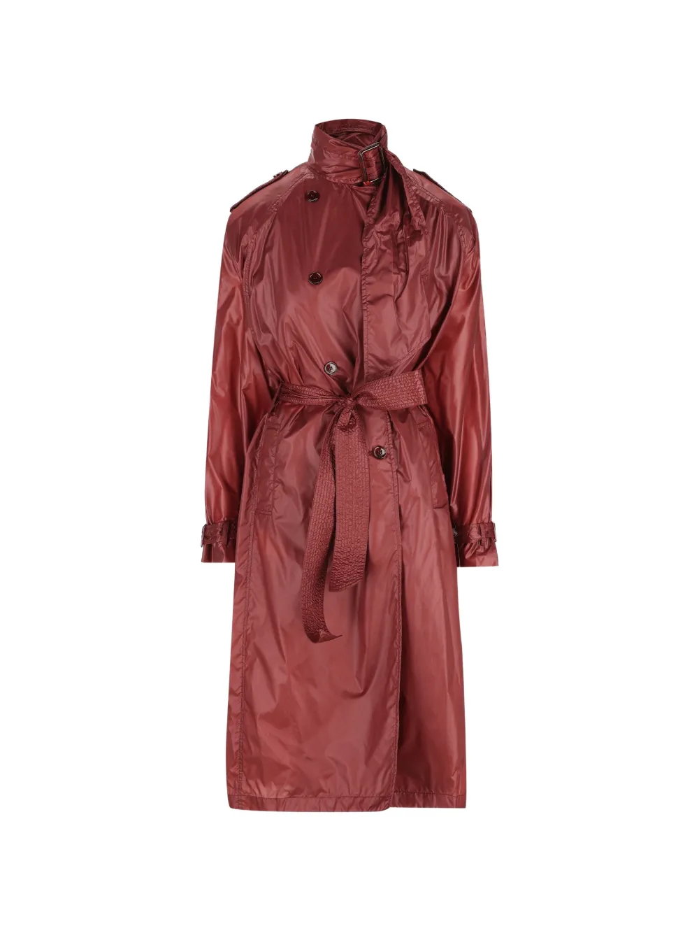 Saint Laurent belted waterproof trench coat - Red