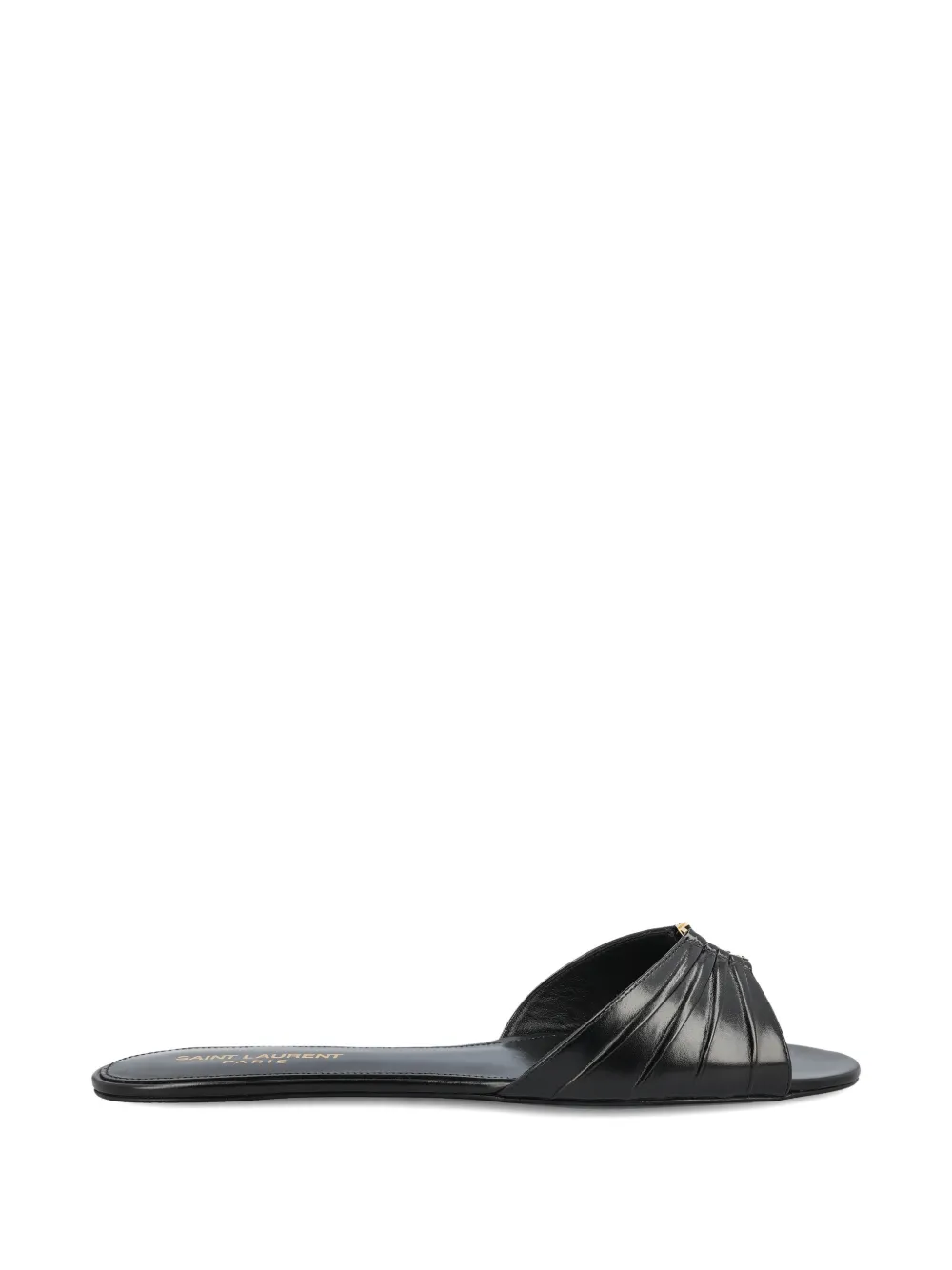 Saint Laurent Babylone ruched logo sandals - Black