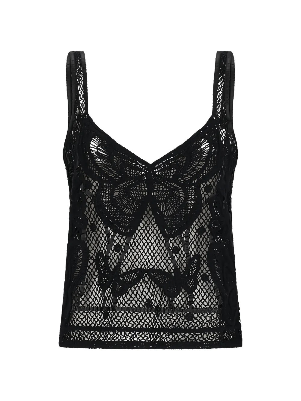 Blumarine macramé top - Nero