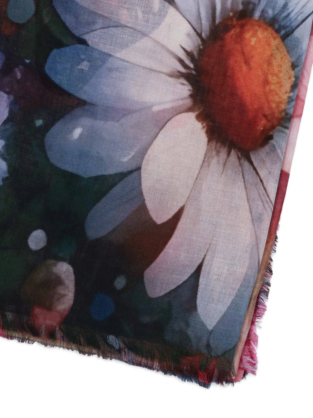 D'aniello Perla sjaal met bloemenprint Zwart