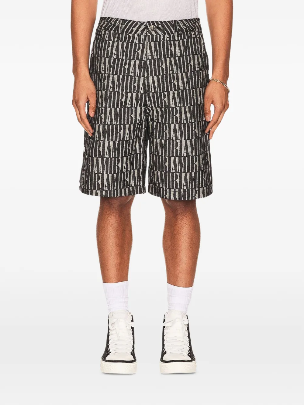 AMIRI Shorts met jacquard Zwart