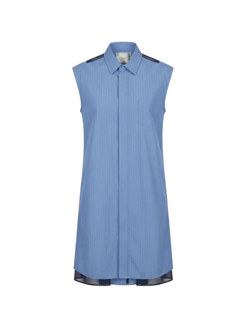 sacai pleated striped dress - Blu