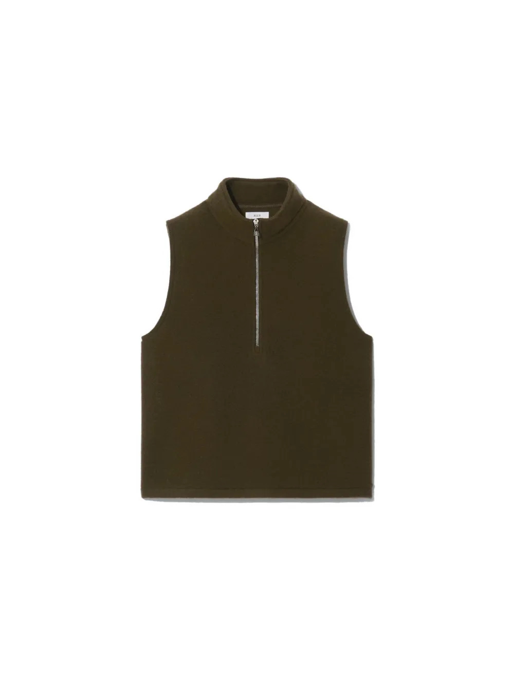 Rier Wool Half-zip Gilet In Brown