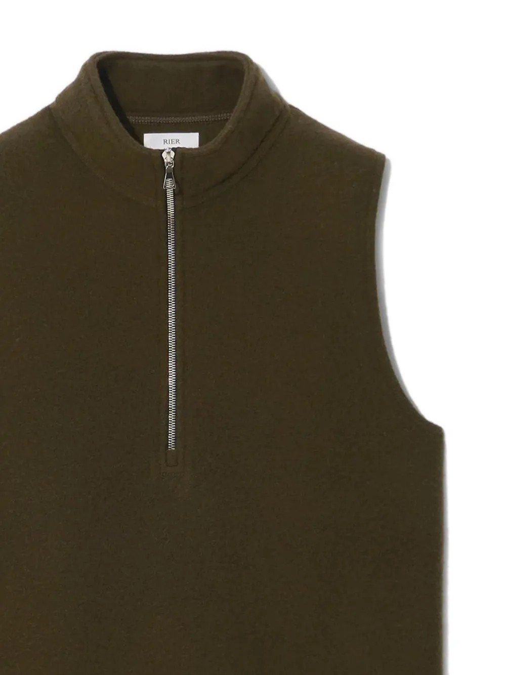 Rier Wool Half-zip Gilet in Brown, view 2