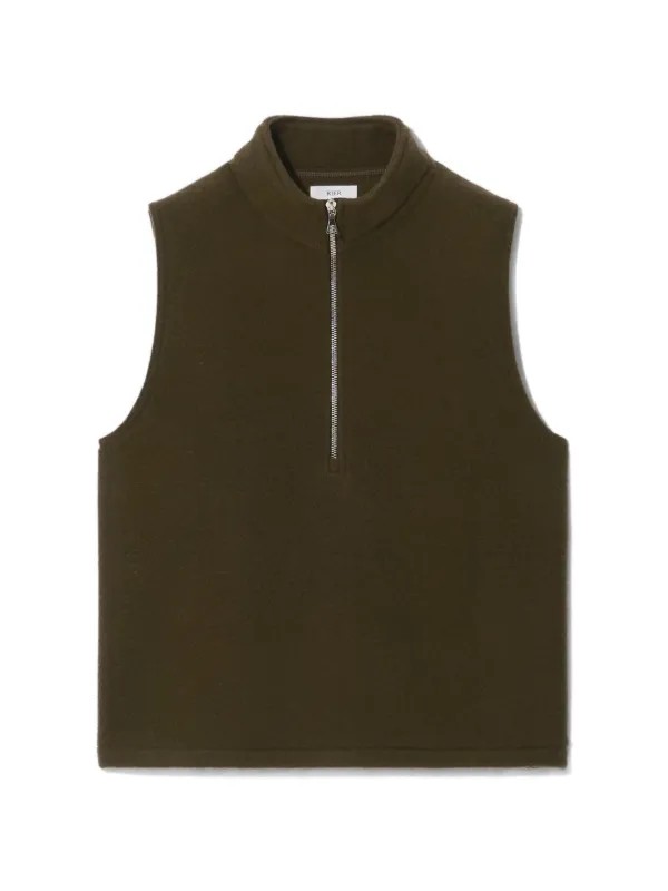 Rier Wool Half-zip Gilet in Brown