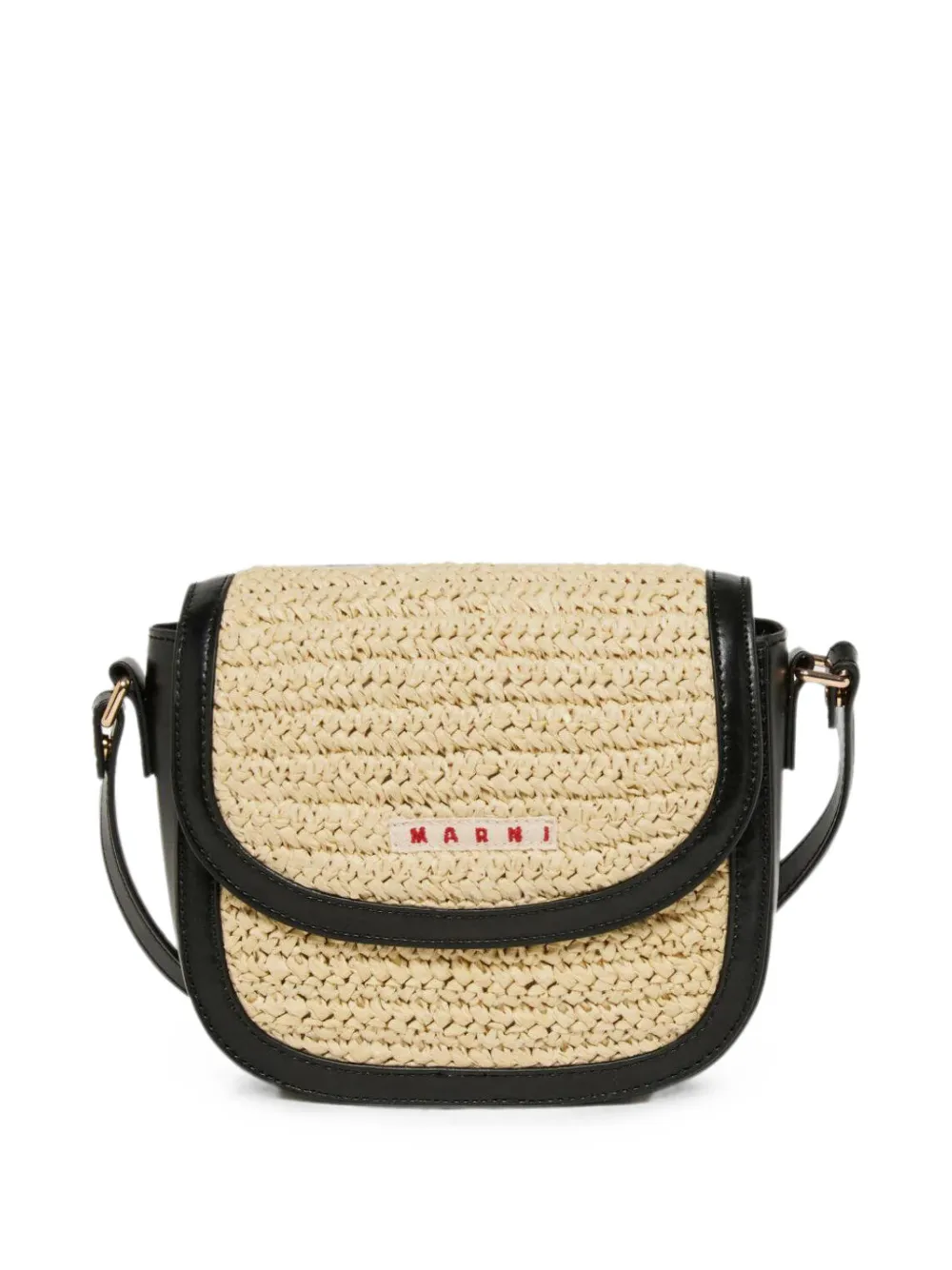 Marni Kids Smile woven cross body bag - Toni neutri