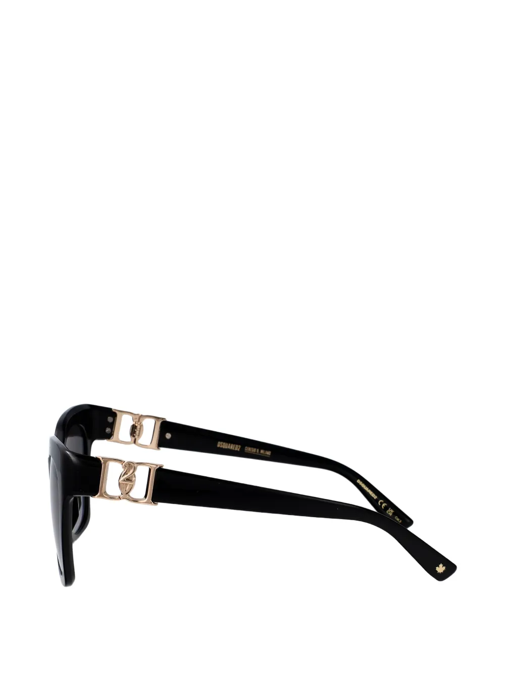 DSQUARED2 EYEWEAR Zonnebril met vierkant montuur en logo Zwart