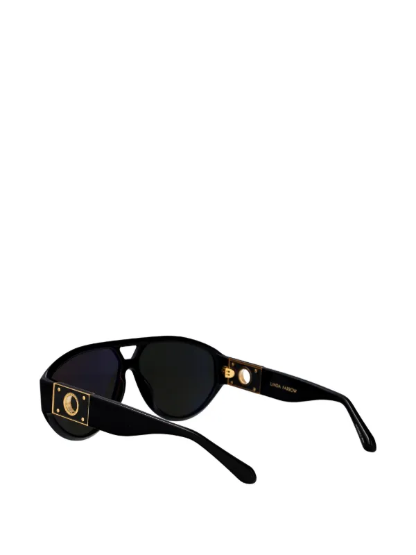 Linda Farrow Portia Geometric Sunglasses | Black | FARFETCH AO display picture 3