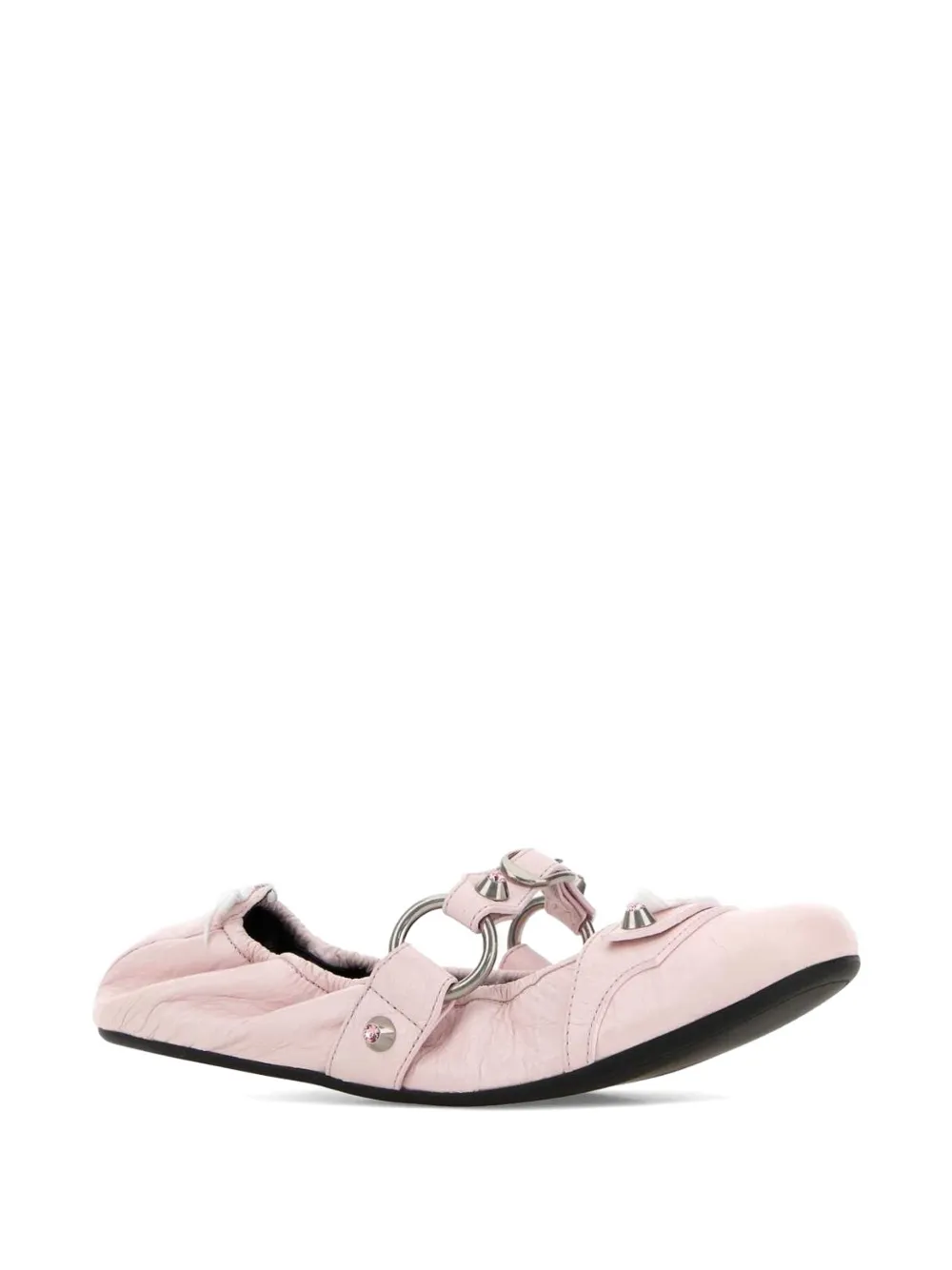 Balenciaga leather ballet flats Roze