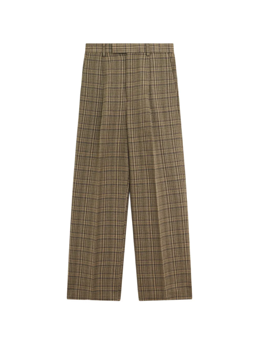 Auralee check-pattern pleated trousers - Marrone