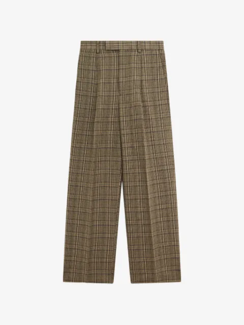 Auralee pantalones plisado con cuadros estampados