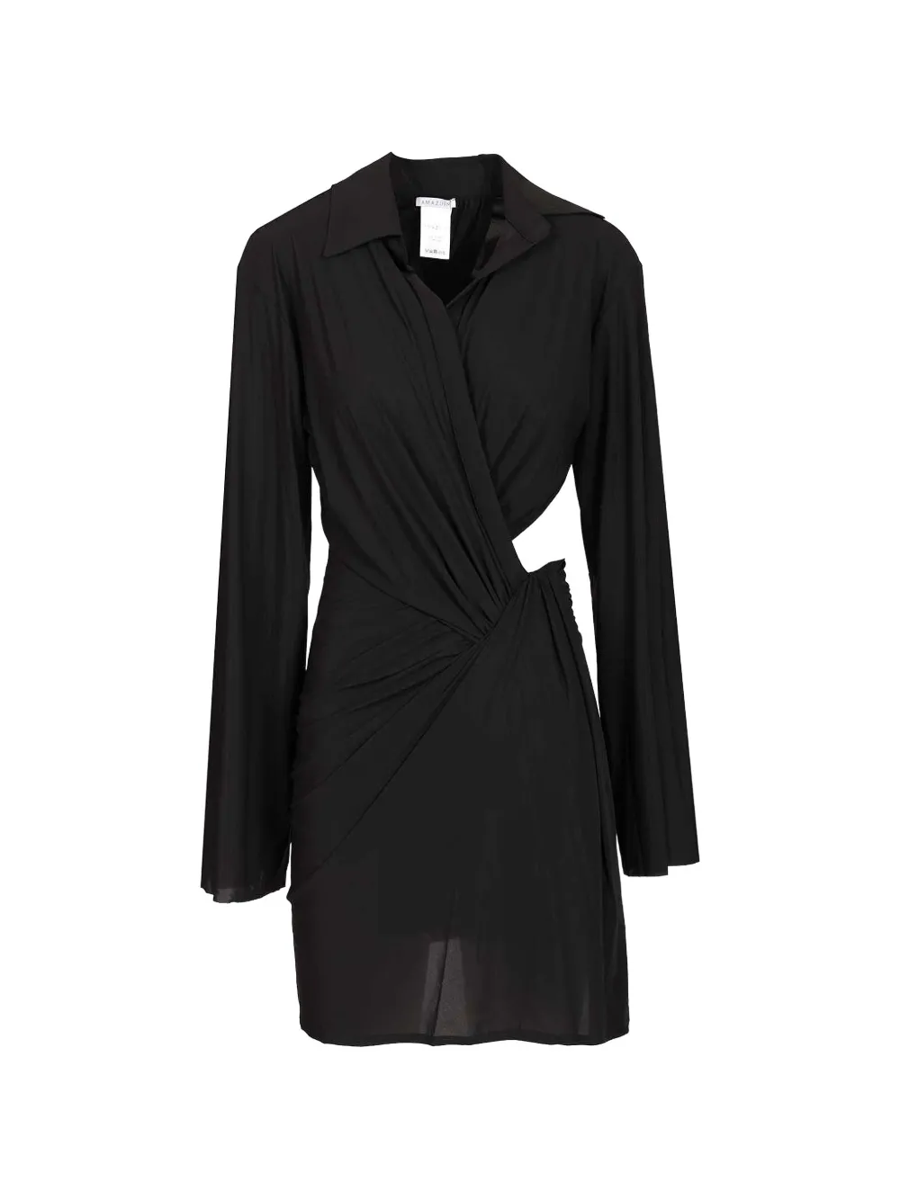 Amazuìn Ines cut-out draped mini dress - Nero