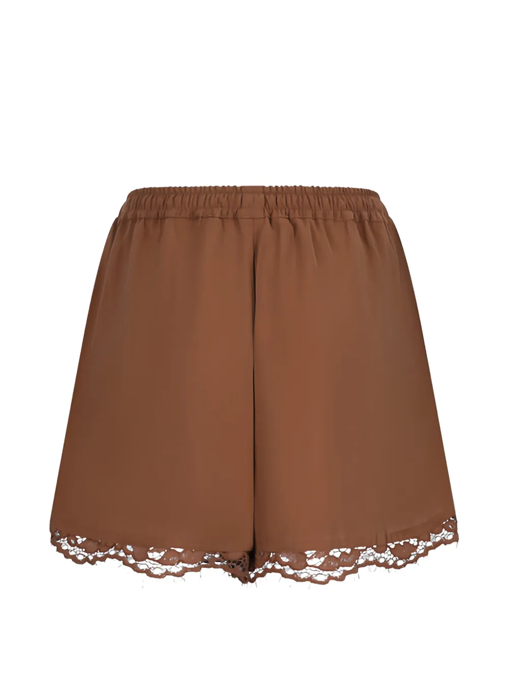 Federica Tosi Shorts con bordo in pizzo - Marrone
