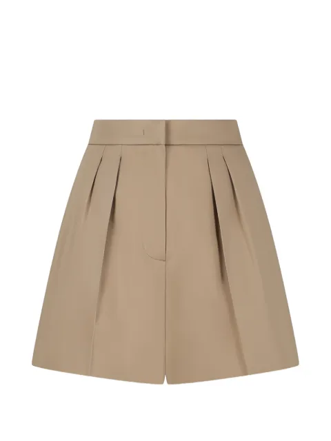Max Mara pleated logo-embroidered shorts