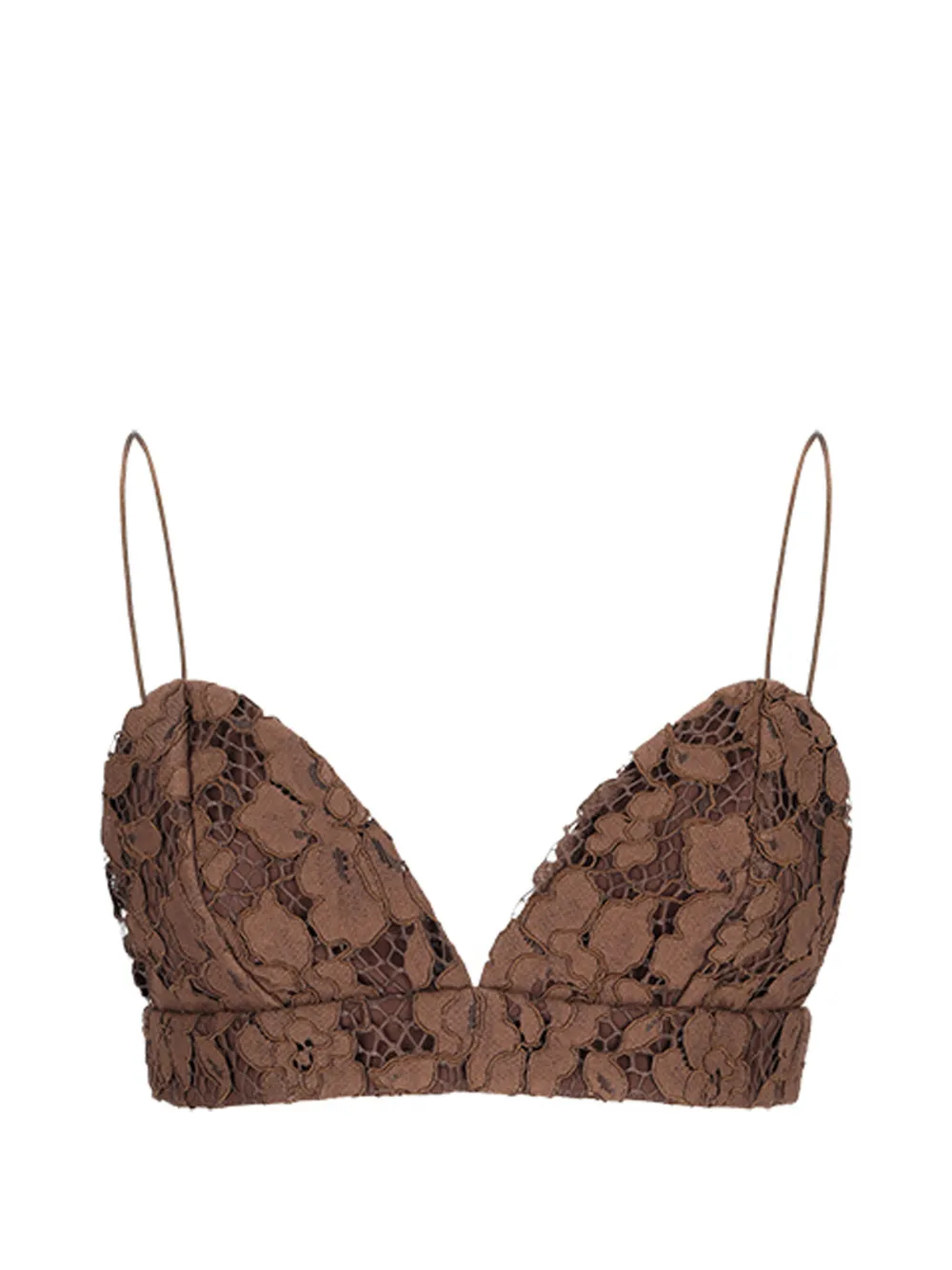 Federica Tosi lace crop top - Marrone