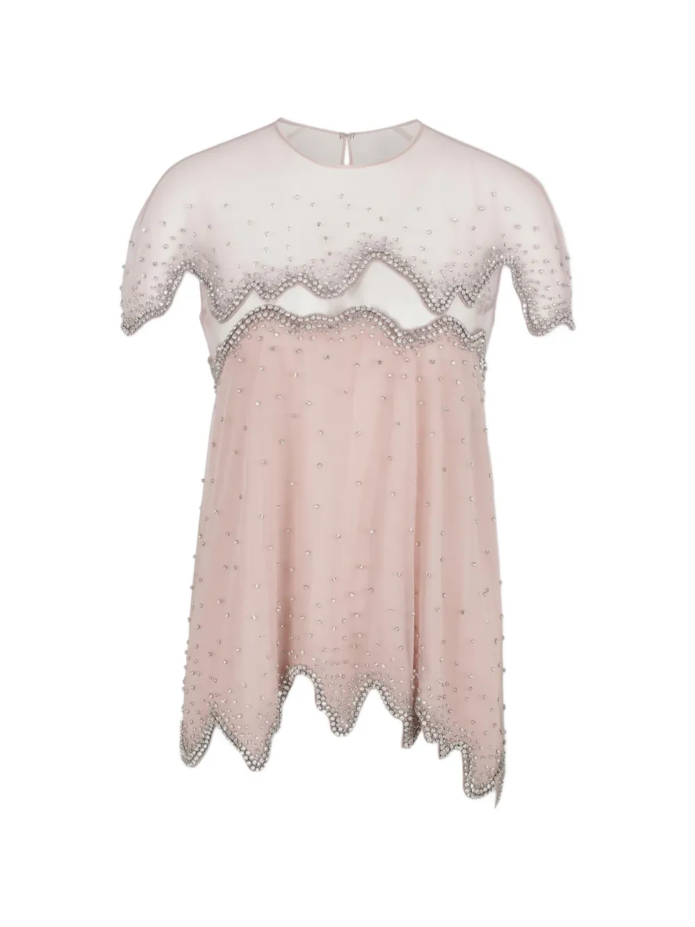 Costarellos embellished tulle top - Rosa