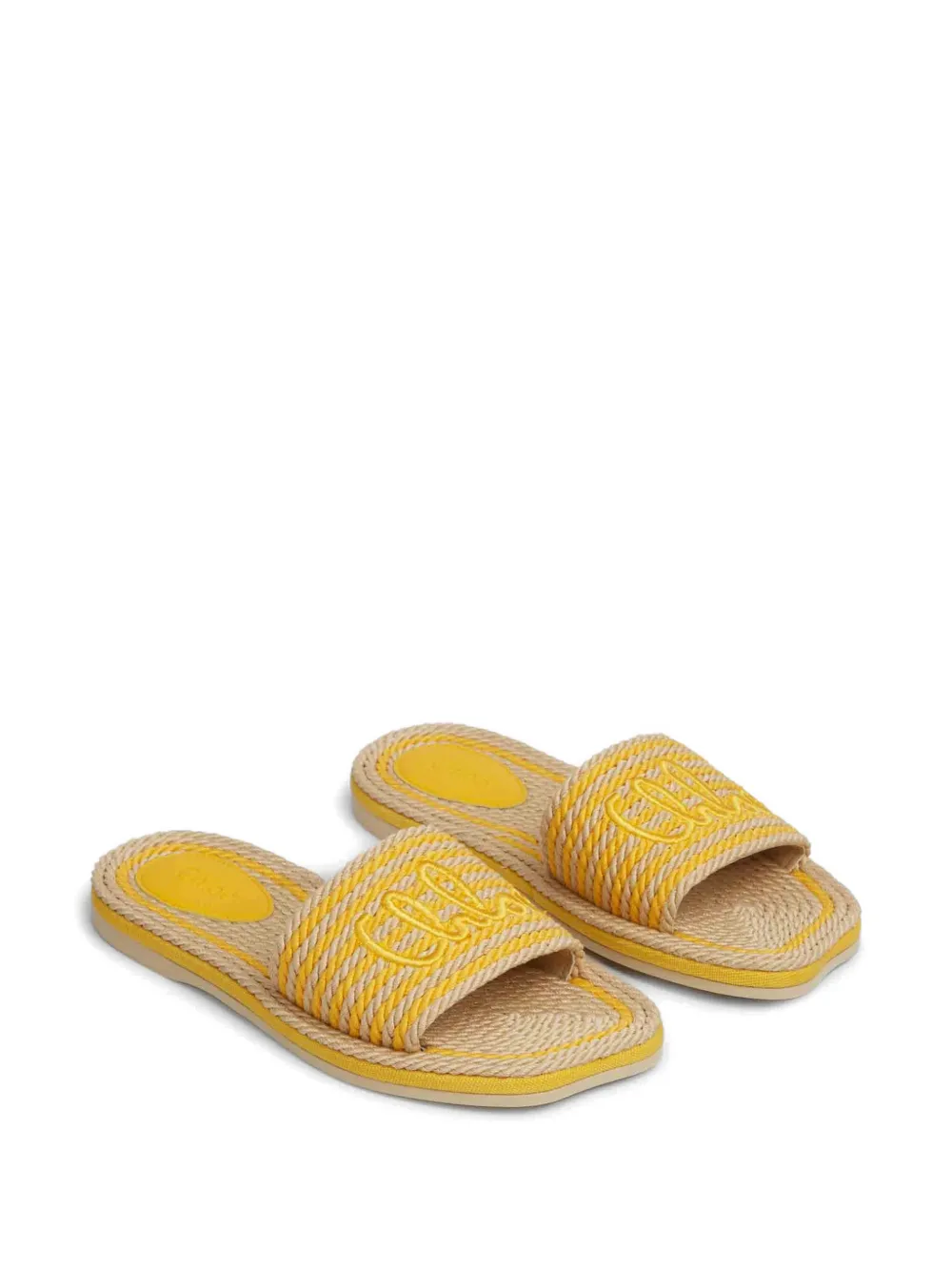 Chloé Sandalen met geborduurd logo Beige