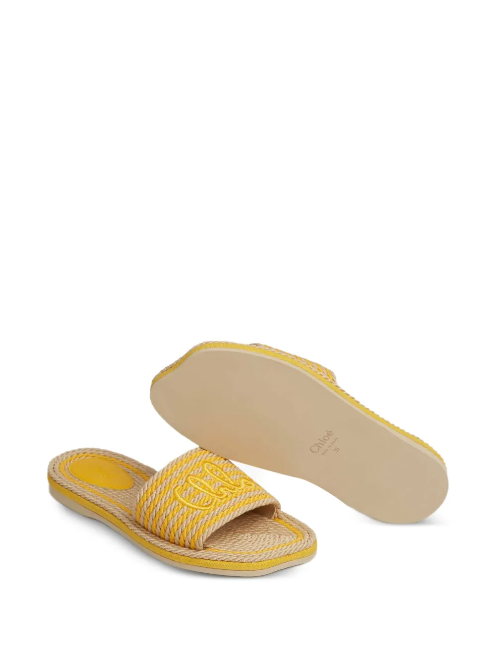 Chloé Sandalen met geborduurd logo Beige