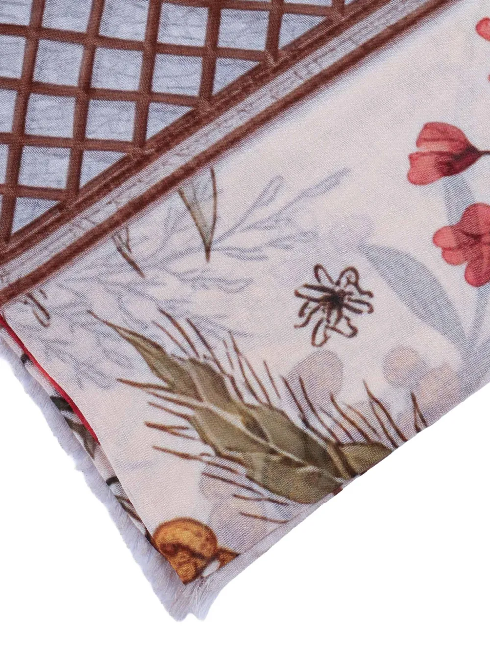 D'aniello Perla sjaal met bloemenprint Beige