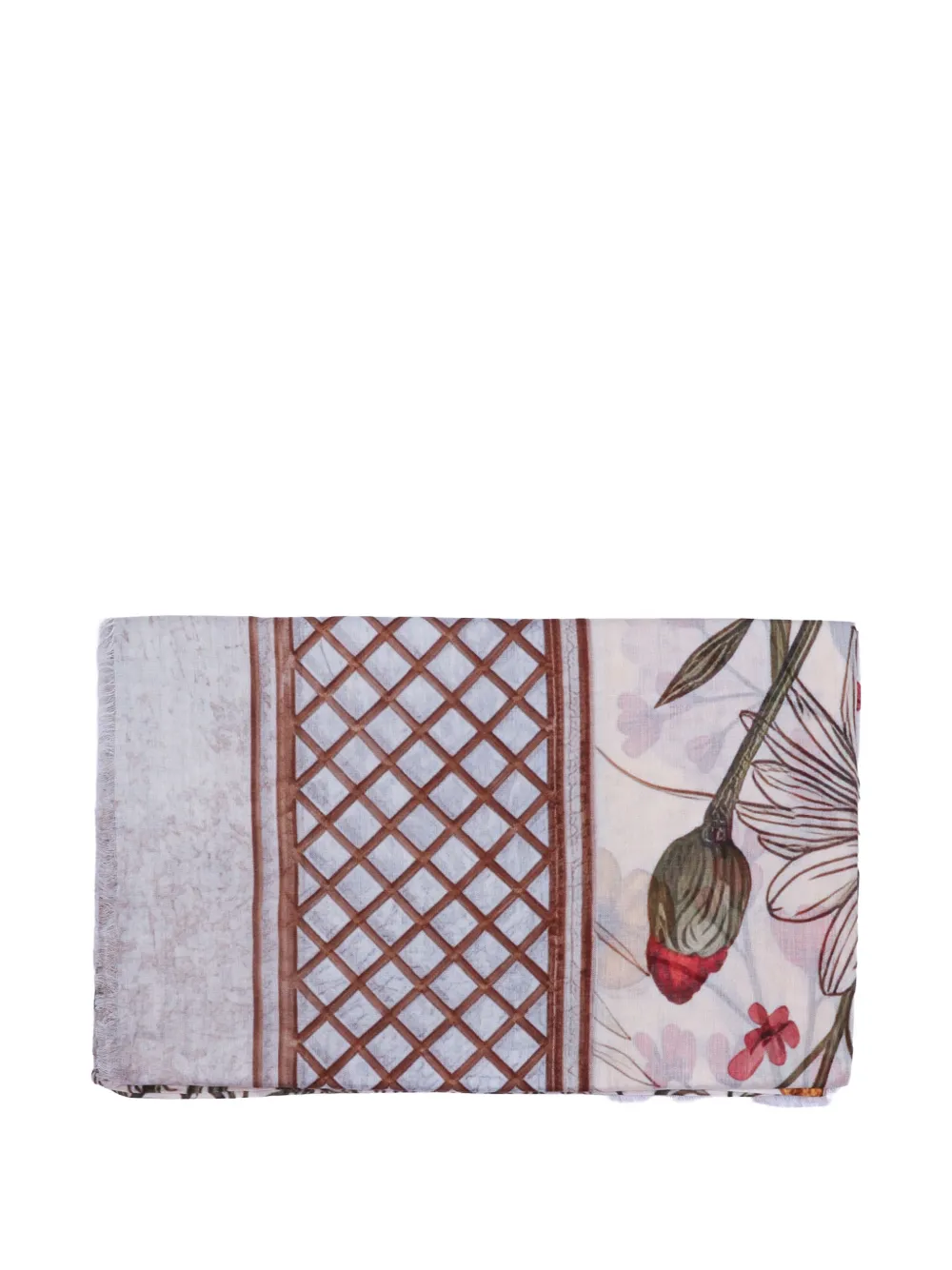 D'aniello Perla floral-print scarf - Toni neutri