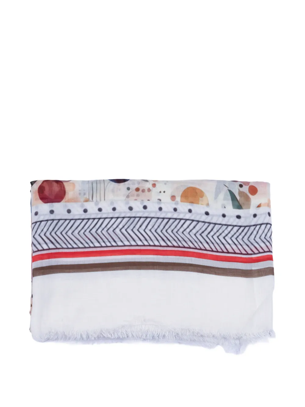 D'aniello abstract-print scarf - Weiß