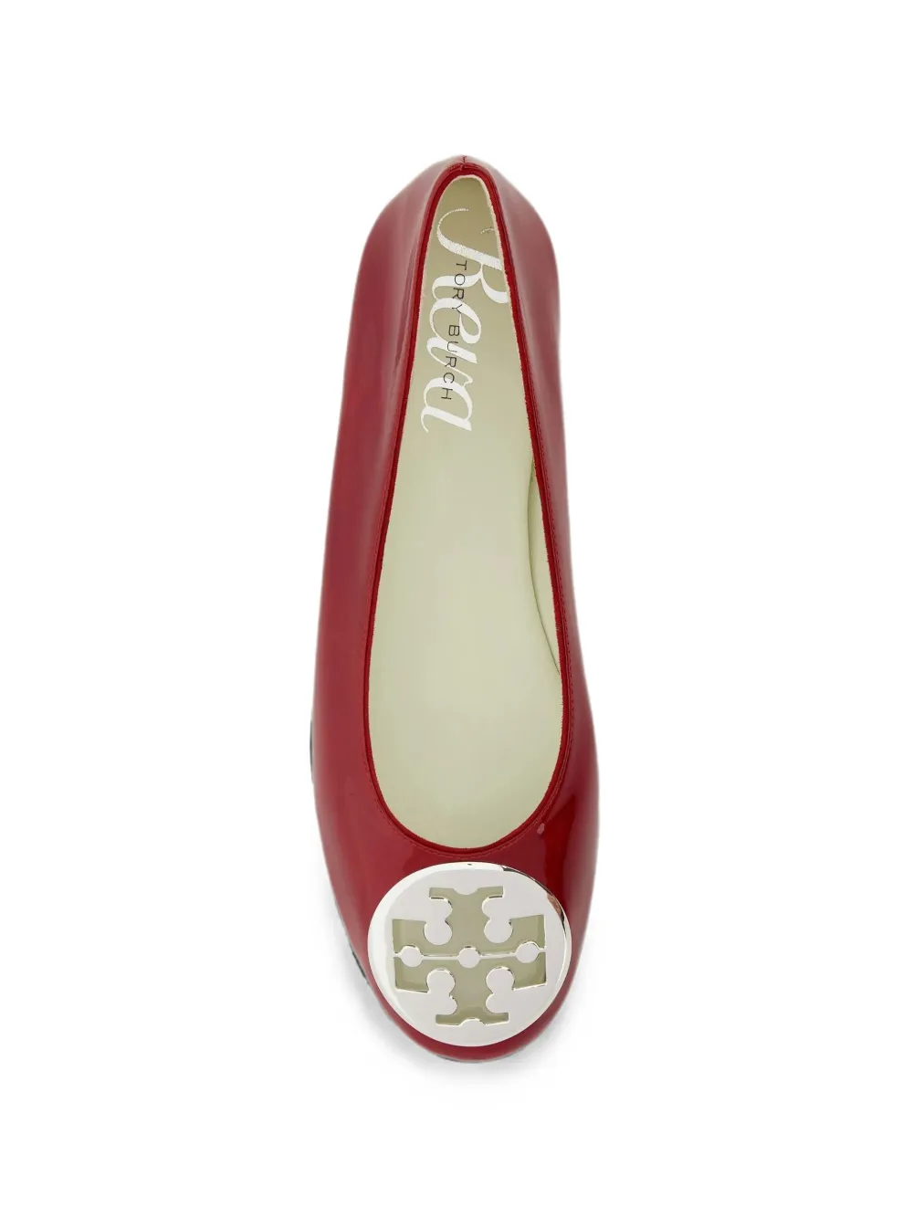 Tory Burch Reva logo-plaque ballet flats Rood