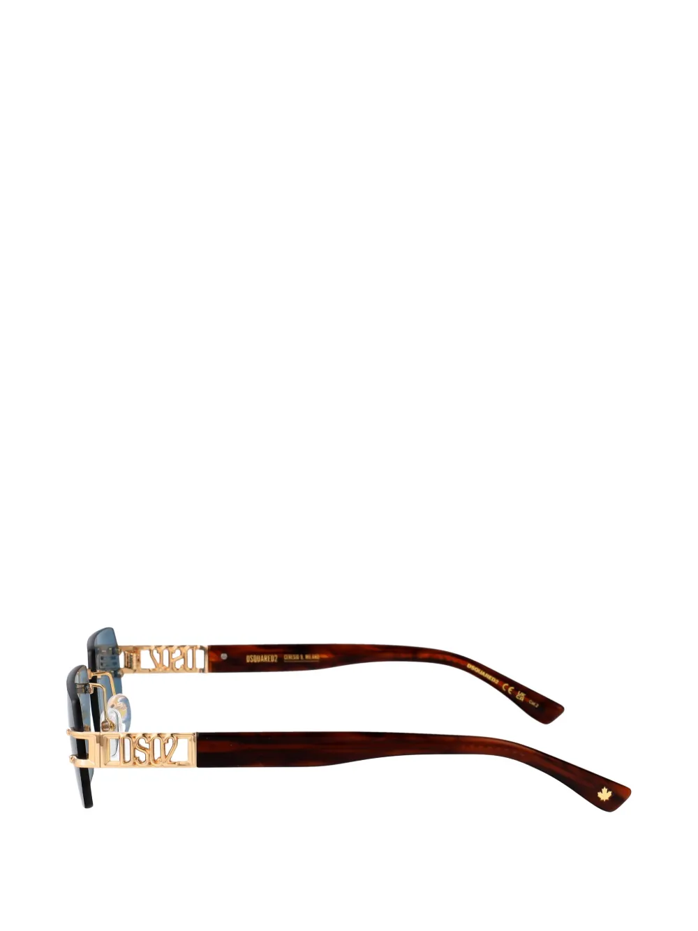 DSQUARED2 EYEWEAR Zonnebril met rechthoekig montuur en logo Blauw