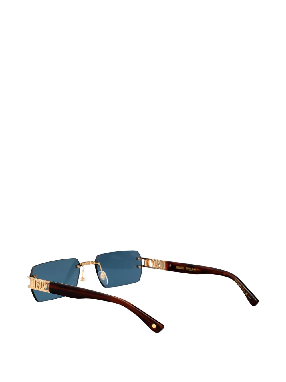 DSQUARED2 EYEWEAR Zonnebril met rechthoekig montuur en logo Blauw