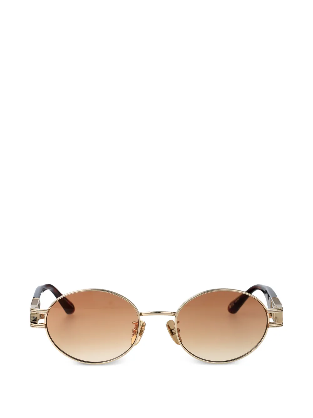 Linda Farrow Phoebe round titanium sunglasses - Oro