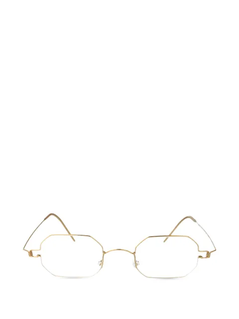 Lindberg geometric-frame titanium glasses