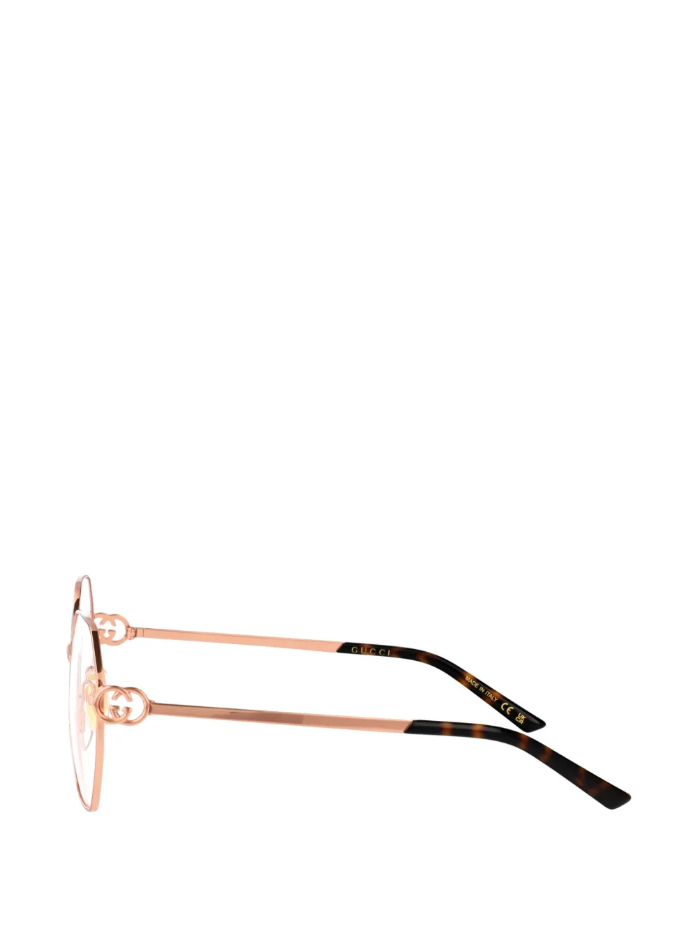 Gucci Eyewear Bril met geometrisch montuur en logo Goud
