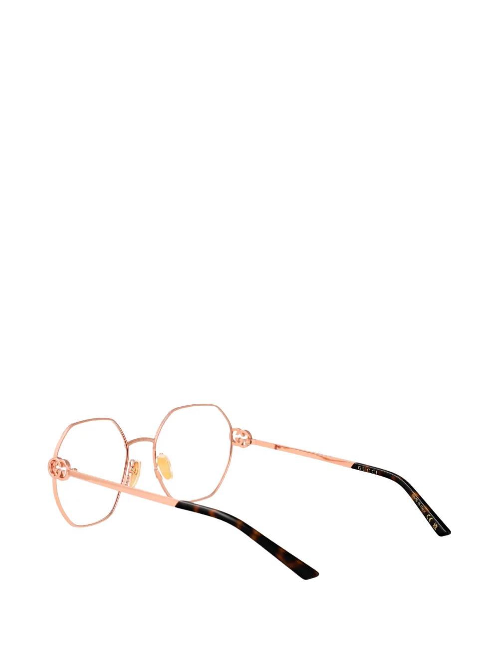 Gucci Eyewear Bril met geometrisch montuur en logo Goud