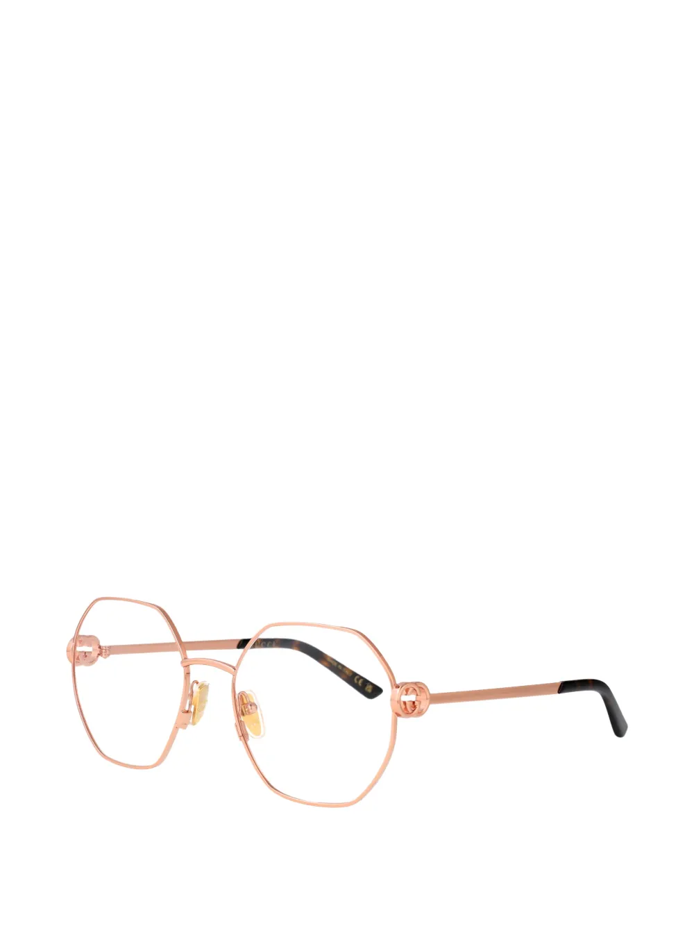 Gucci Eyewear Bril met geometrisch montuur en logo Goud