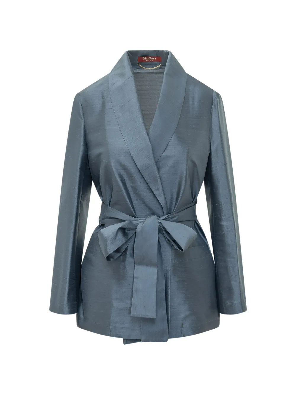 Max Mara belted silk blazer - Blau