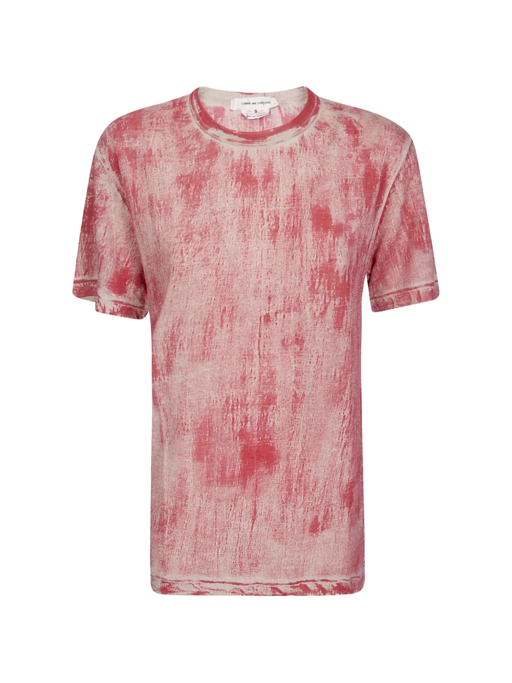 Comme Des Garçons distressed-effect linen t-shirt - Rosso
