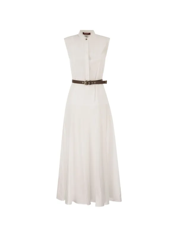 Max Mara Belted Maxi Dress | White | FARFETCH