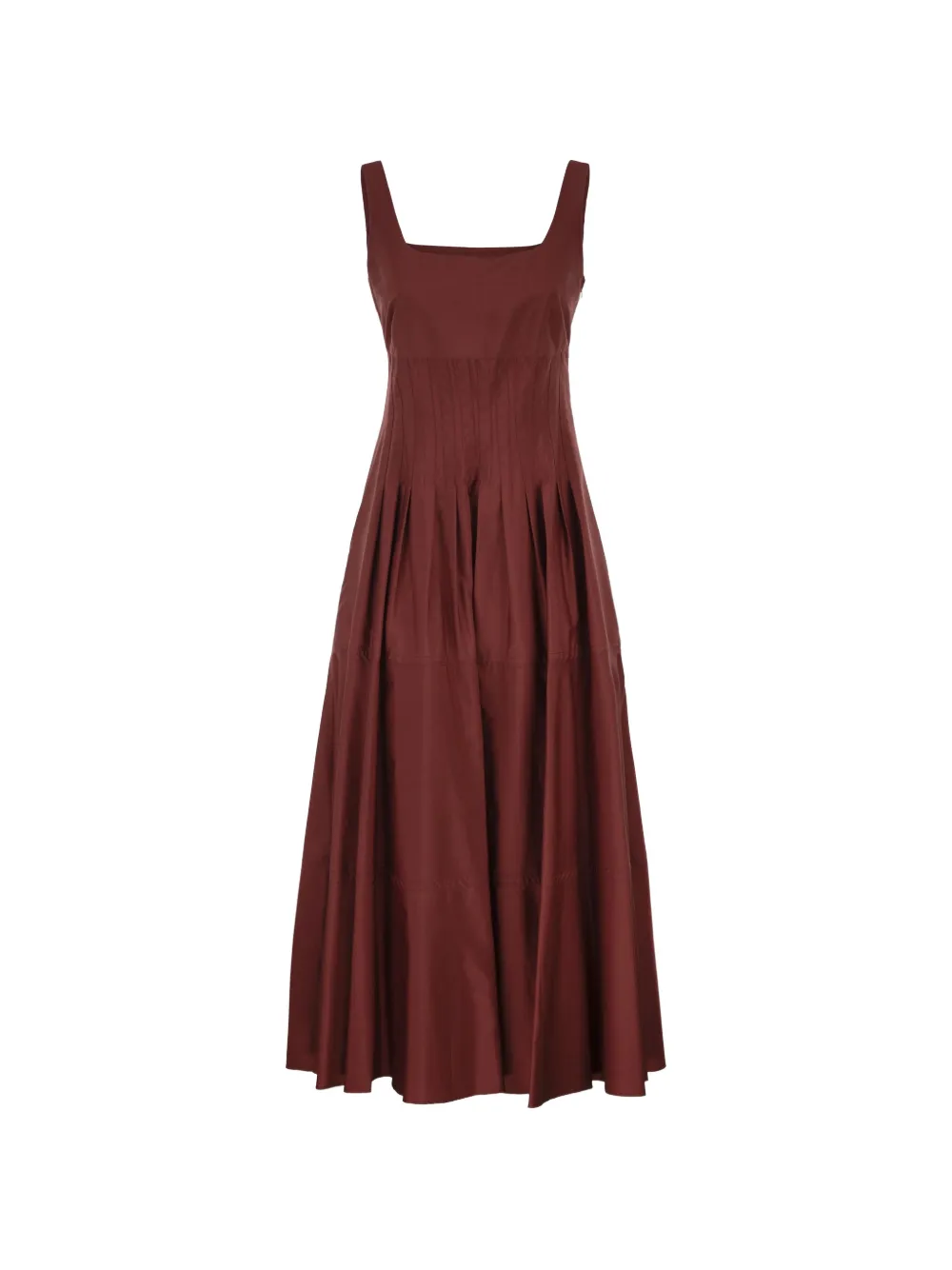Max Mara square-neck midi dress - Rosso