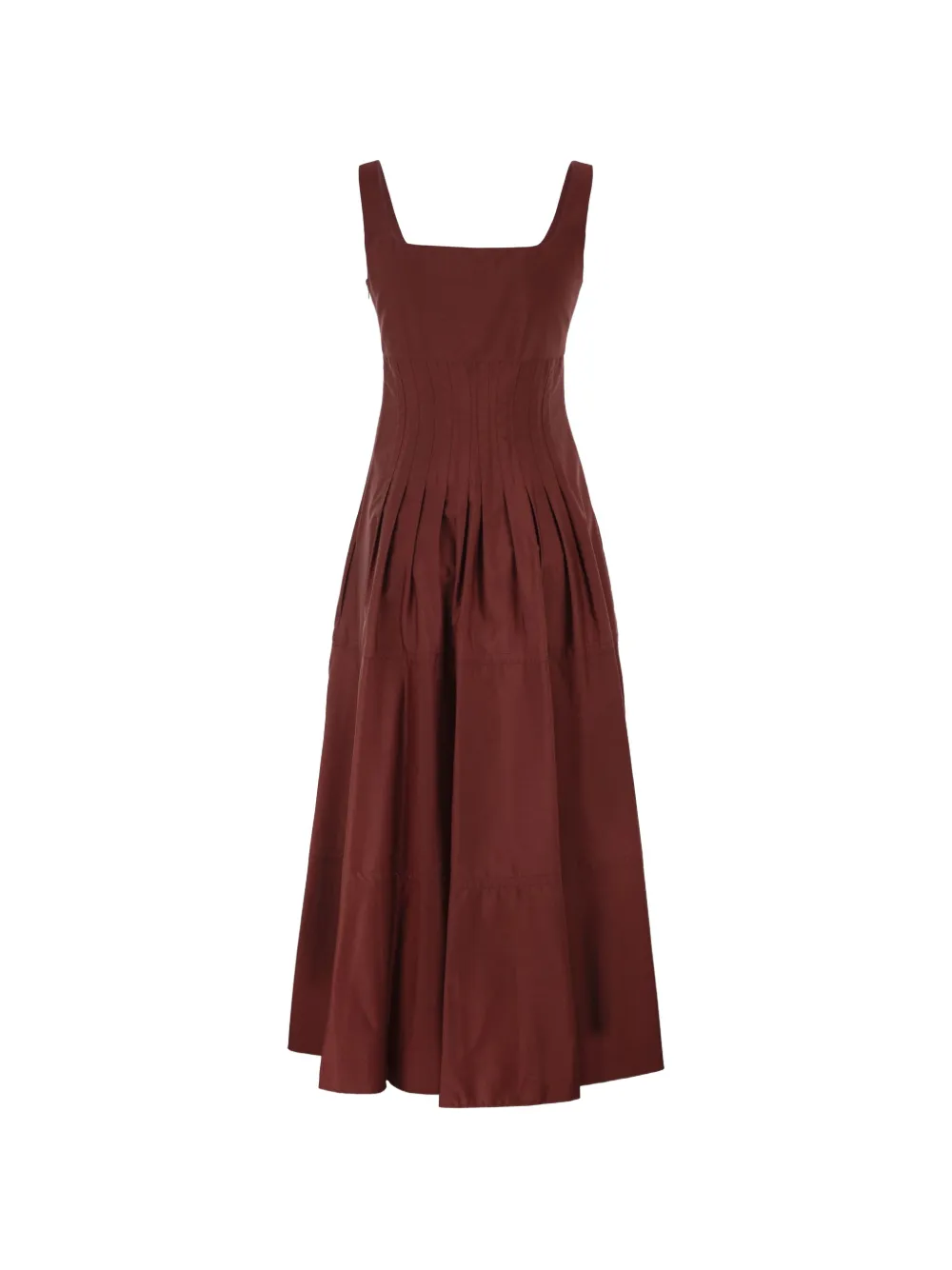 Max Mara Midi-jurk met vierkante hals Rood