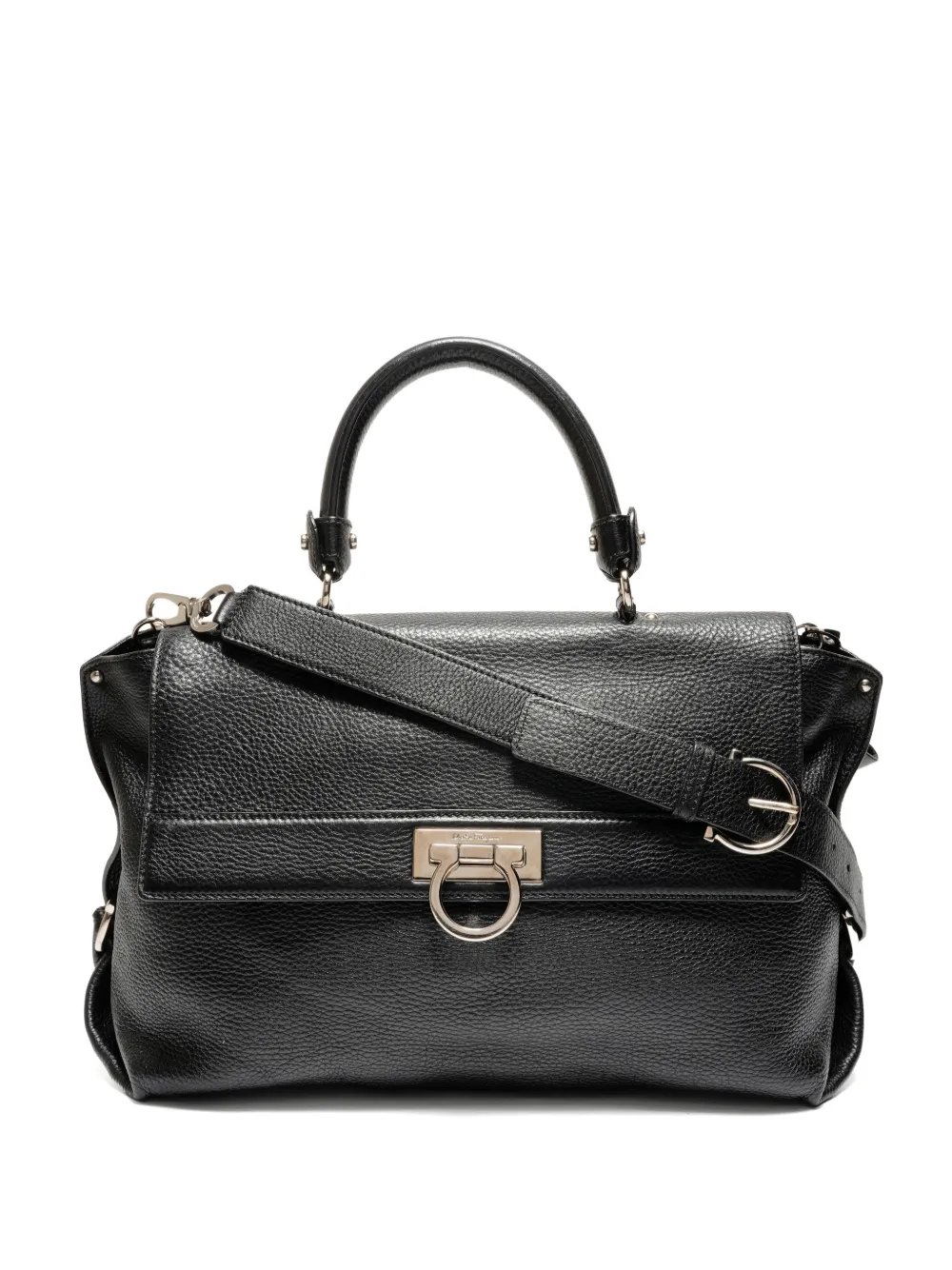 Ferragamo Pre-Owned 2000s Ganchini leather handbag - Nero