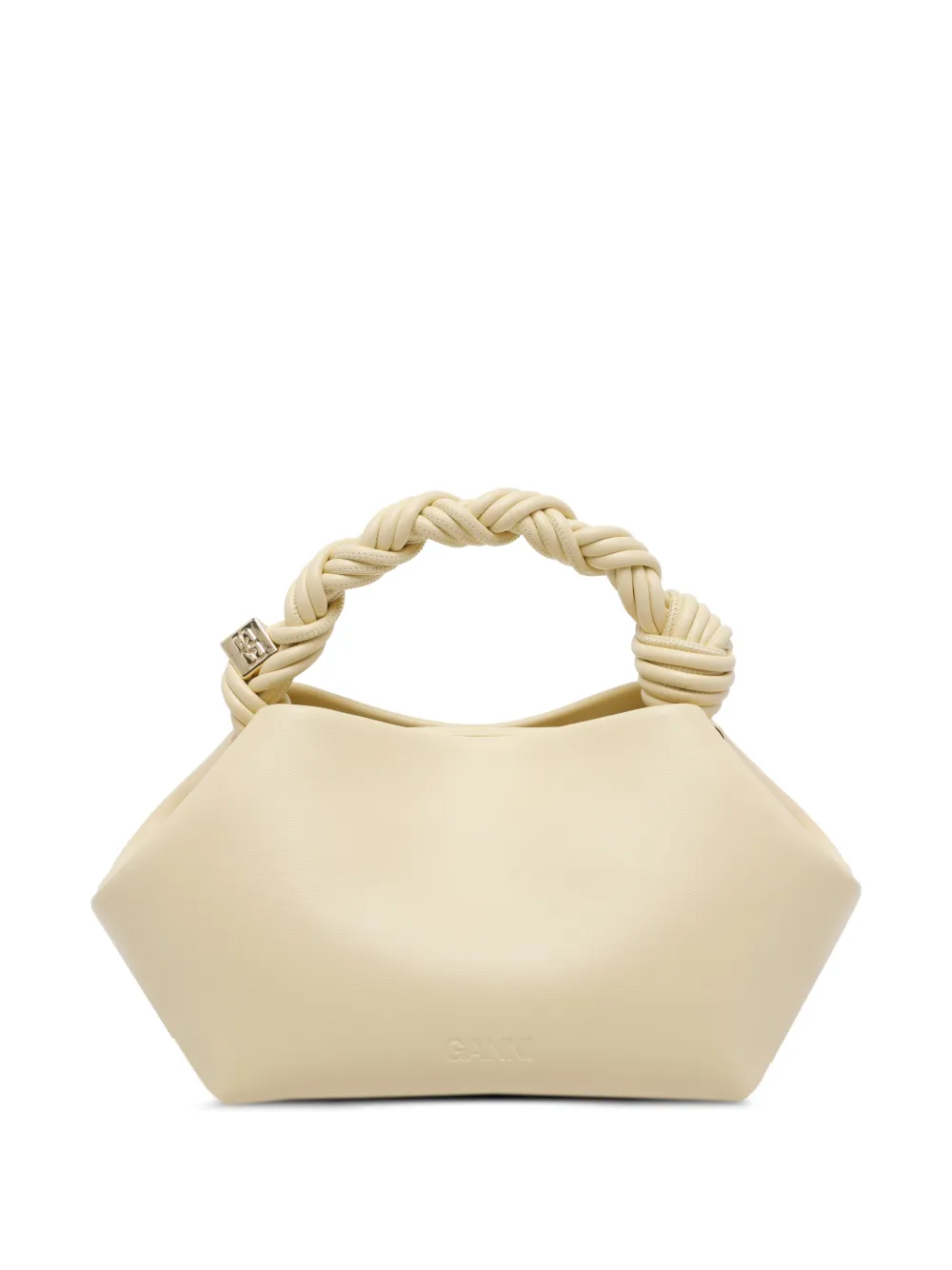 GANNI Bou leren shopper Geel
