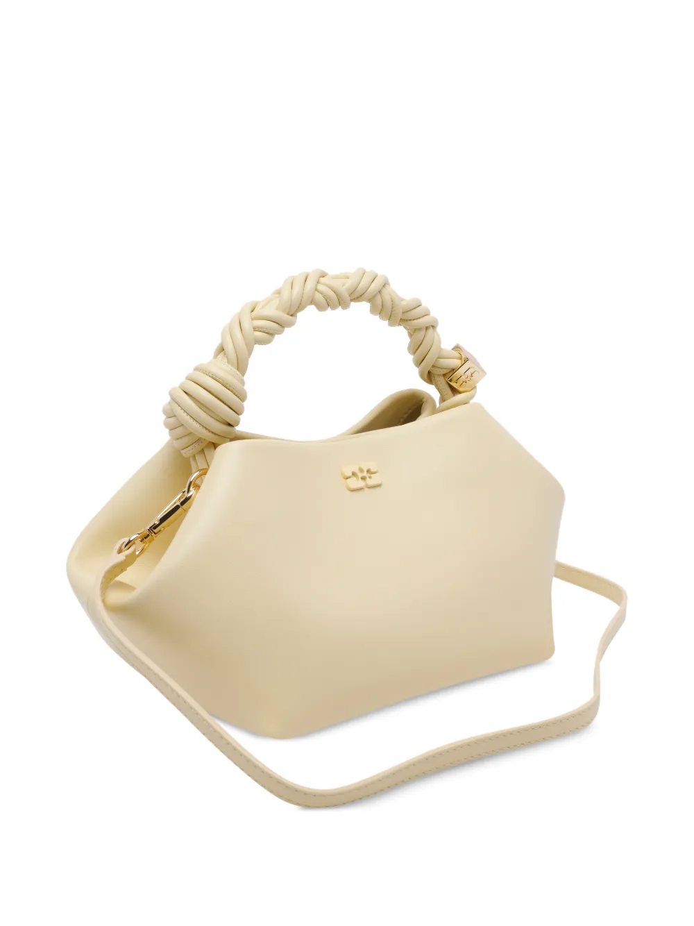 GANNI Bou leren shopper Geel