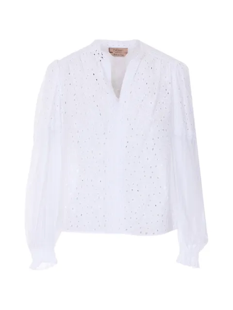 TWINSET camisa bordada con cuello en V
